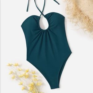 Teal one piece swimsuit